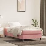 shumee Box spring postelja z vzmetnico roza 90x200 cm žamet
