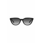 Sončna očala Armani Exchange ženski, črna barva - črna. Sončna očala iz kolekcije Armani Exchange. Model z enobarvnimi stekli in okvirjem iz plastike.