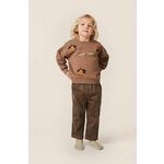 Otroški pulover Konges Sløjd rjava barva - rjava. Otroški pulover iz kolekcije Konges Sløjd. Model izdelan iz pletenine s potiskom.