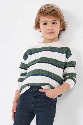 Otroški pulover s primesjo volne Mayoral zelena barva - zelena. Otroške Pulover iz kolekcije Mayoral. Model z okroglim izrezom