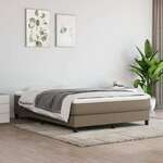 Greatstore Box spring postelja z vzmetnico taupe 140x190 cm blago