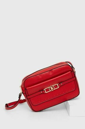 Torbica U.S. Polo Assn. rdeča barva - rdeča. Majhna torbica iz kolekcije U.S. Polo Assn. Model na zapenjanje