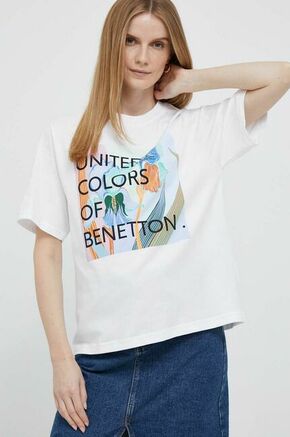 Bombažna kratka majica United Colors of Benetton bela barva - bela. Kratka majica iz kolekcije United Colors of Benetton