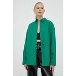 Bombažna srajca 2NDDAY ženska, zelena barva - zelena. Srajca iz kolekcije 2NDDAY, izdelana iz enobarvne tkanine. Model iz izjemno udobne bombažne tkanine.