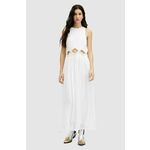 Obleka AllSaints MABEL DRESS bela barva, WD585Z - bela. Obleka iz kolekcije AllSaints. Nabran model, izdelan iz enobarvne tkanine.
