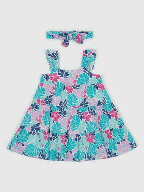 Gap Dojenčki květované Obleka s čelenkou 3-6M
