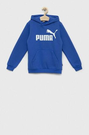 Otroški pulover Puma ESS Big Logo Hoodie FL B s kapuco - modra. Otroški pulover s kapuco iz kolekcije Puma. Model izdelan iz pletenine s potiskom. Model z mehko notranjo oblogo.