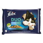 Felix hrana za mačke Fantastic DUO trska in losos, losos in sardele, sled in postrv, postrv in skuša, 12 (4x85g)