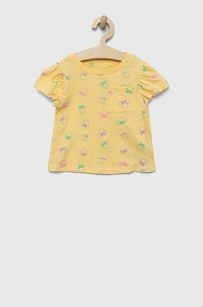 Otroška bombažna kratka majica GAP rumena barva - rumena. Otroške kratka majica iz kolekcije GAP. Model izdelan iz tanke