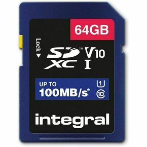 Integral 64GB SD Card High Speed Memory SDXC Up To 100MB/S V10 UHS U1