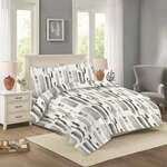 Bela/siva bombažna posteljnina za zakonsko posteljo/podaljšana 200x220 cm Nora – Cotton House