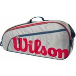 Wilson Junior 3 Pack 3 Grey Eqt/Red Teniška torba