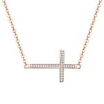 Beneto Srebrna ogrlica iz srebrnega zlata s križem AGS196 / 47-ROSE srebro 925/1000