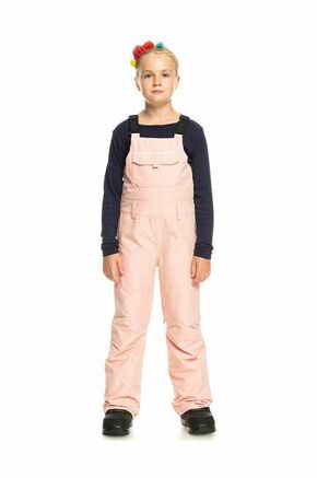 Otroške hlače Roxy roza barva - roza. Otroški hlače iz kolekcije Roxy. Model izdelan iz enobarvne tkanine.
