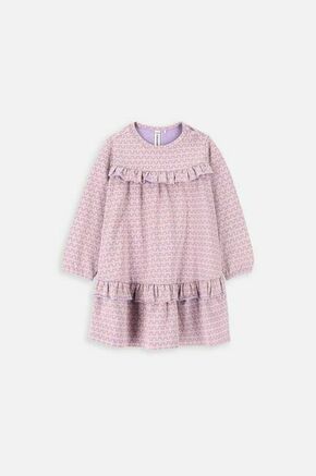 Obleka za dojenčka Coccodrillo vijolična barva - vijolična. Obleka za dojenčke iz kolekcije Coccodrillo. Raven model