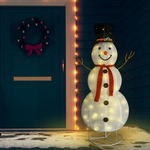 vidaXL Okrasni novoletni snežak LED razkošno blago 180 cm