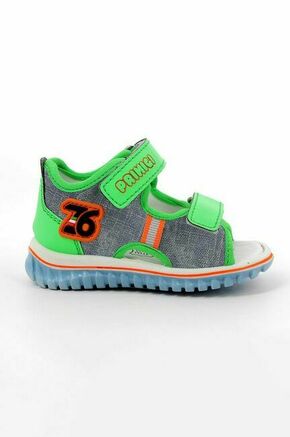Otroški sandali Primigi zelena barva - zelena. Otroški sandali iz kolekcije Primigi. Model izdelan iz kombinacije tekstilnega materiala in ekološkega usnja.
