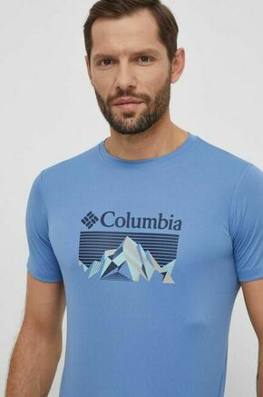 Športna kratka majica Columbia zero rules črna barva - modra. Športna kratka majica iz kolekcije Columbia. Model izdelan iz materiala