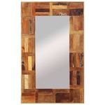 Greatstore Stensko ogledalo v okvirju iz recikliranega masivnega lesa, 50x80 cm