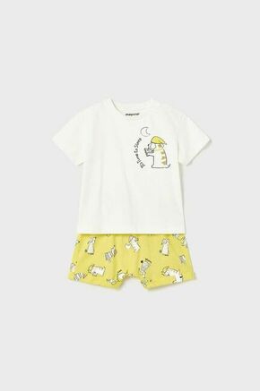 Pižama za dojenčka Mayoral rumena barva - rumena. Pižama za dojenčka iz kolekcije Mayoral. Model izdelan iz mehke pletenine.