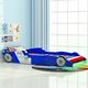 Otroška postelja LED dirkalni avtomobil 90x200 cm modre barve