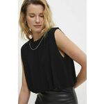 Majica Answear Lab ženska, črna barva - črna. Bluza iz kolekcije Answear Lab, izdelana iz tanke, elastične pletenine. Izrazita, bleščeča tkanina s kovinsko nitjo.