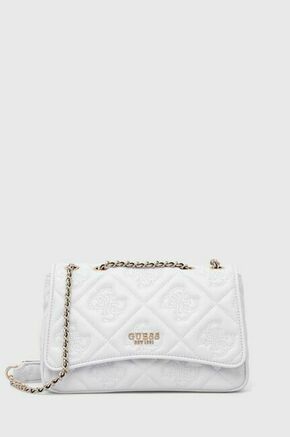 Torbica Guess bela barva - bela. Majhna torbica in denarnica iz kolekcije Guess. Model na zapenjanje