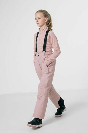 Otroške smučarske hlače 4F roza barva - roza. Otroški Smučarske hlače iz kolekcije 4F. Model izdelan iz materiala z odsevnimi elementi.