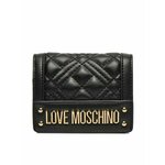 Denarnica Love Moschino ženski, črna barva - črna. Srednje velika denarnica iz kolekcije Love Moschino. Model izdelan iz ekološkega usnja.