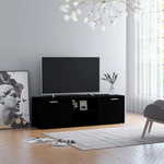 shumee TV omarica črna 120x34x37 cm iverna plošča