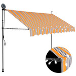 shumee Ročno zložljiva tenda z LED lučmi 300 cm rumena in modra