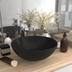 Kopalniški umivalnik keramičen mat črne barve okrogel