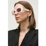 Sončna očala Versace ženski, bela barva - bela. Sončna očala iz kolekcije Versace. Model z enobarvnimi stekli in okvirji iz plastike. Ima filter UV 400.