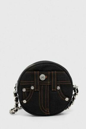 Torbica Moschino Jeans črna barva - črna. Majhna torbica iz kolekcije Moschino Jeans. Model na zapenjanje