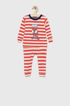 Otroška bombažna pižama GAP X Marvel rdeča barva - rdeča. Otroška pižama iz kolekcije GAP. Model izdelan iz vzorčaste pletenine. Izjemno udoben material.
