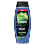 Radox Sport Mint And Sea Salt 3-in-1 Shower Gel osvežilen gel za prhanje 450 ml za moške