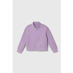 Otroški pulover Guess vijolična barva - vijolična. Otroški pulover iz kolekcije Guess, izdelan iz enobarvne pletenine. Model iz tkanine, ki je izjemno prijetna na otip.