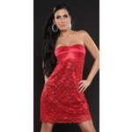 Amiatex Ženska obleka 77769, rdeča, 8