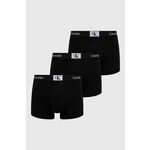 Boksarice Calvin Klein Underwear 3-pack moški, črna barva - črna. Bokserke iz kolekcije Calvin Klein Underwear. Model izdelan iz gladke, elastične, udobne pletenine. V kompletu so trije pari. Nežen material, prijeten na dotik.