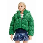 Otroška jakna Desigual zelena barva - zelena. Otroški jakna iz kolekcije Desigual. Podložen model, izdelan iz vzorčastega materiala.