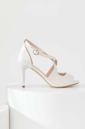 Sandali Answear Lab bela barva - bela. Sandali iz kolekcije Answear Lab. Model izdelan iz ekološkega usnja. Zgornji del je neporozen