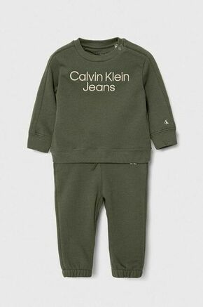 Trenirka za dojenčka Calvin Klein Jeans zelena barva - zelena. Trenirka za dojenčka iz kolekcije Calvin Klein Jeans. Model izdelan iz udobne pletenine. Nežen material