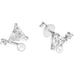JwL Luxury Pearls Fini uhani s pravim biserjem in kristali JL0586 srebro 925/1000