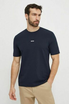 Kratka majica BOSS ORANGE moška - mornarsko modra. Kratka majica iz kolekcije BOSS