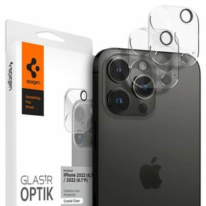 Zaščitno kaljeno steklo za Kamero iPhone 14 PRO / 14 PRO MAX Spigen Optik.TR Crystal Clear / 2 kom.