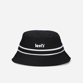 Levi's bombažni klobuk - črna. Klobuk iz zbirke Levi's. Širok model