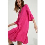 Obleka Answear Lab roza barva - roza. Obleka iz kolekcije Answear Lab. Model izdelan iz enobarvne tkanine. Lahkoten in prijeten material, namenjen toplejšim letnim časom.