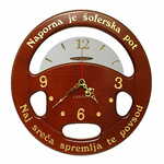LESTUR Stenska ura Volan - Šoferska, lesena ura, darilna ura, ura za šoferje, ura za ljubitelje avtomobilov, ura za moške, Slovenija