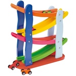 Lesena dirkalna steza Small Foot s 4 avtomobili