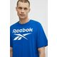 Bombažna kratka majica Reebok Identity moška, 100071174 - modra. Kratka majica iz kolekcije Reebok, izdelana iz elastične pletenine. Model iz zračne bombažne tkanine.